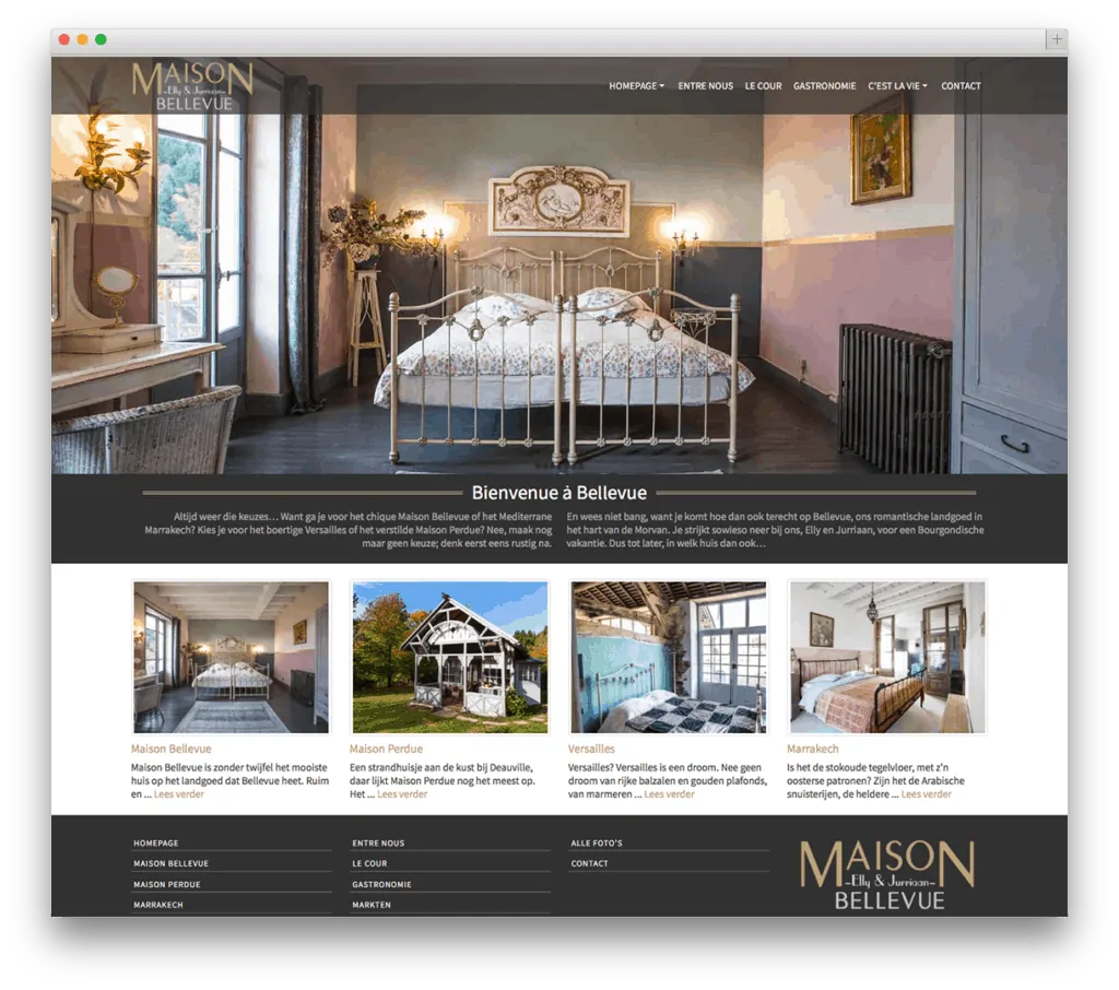 Charmant hotel met vintage interieur en tuinzicht.