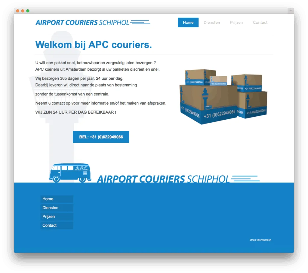 APC koeriersdiensten Amsterdam, 24/7 bezorging beschikbaar.