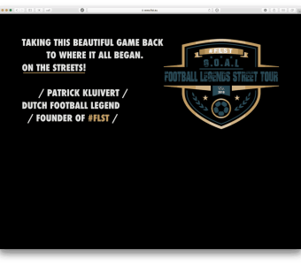 FLST / Football Legends Street Tour website voorbeeld