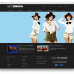 Drie modefoto's van vrouwen in hoeden en pakken.