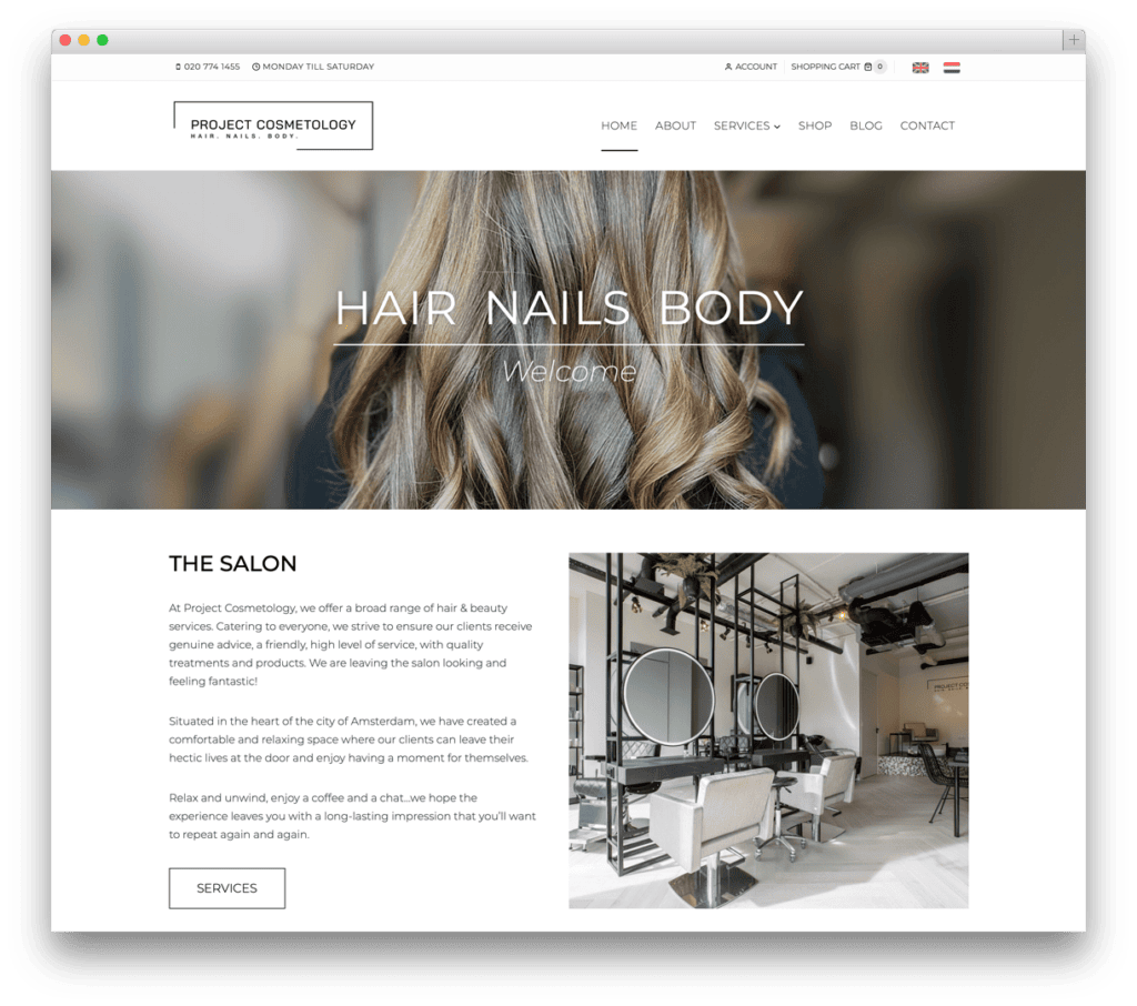 Kapsalon en schoonheidssalon Project Cosmetology Amsterdam.