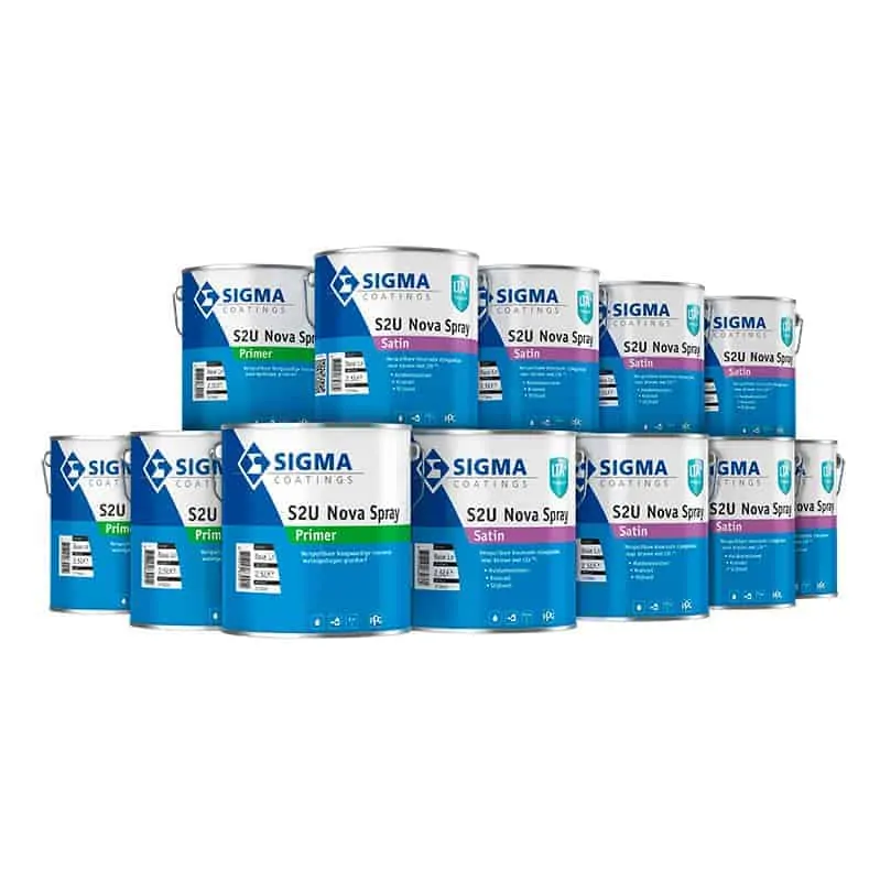 Sigma Coatings verfblikken stapelen in rijen