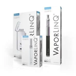 VaporlinQ elektronische sigaretten verpakkingen op witte achtergrond.