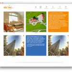 Website met via360 diensten en beelden van vastgoed.